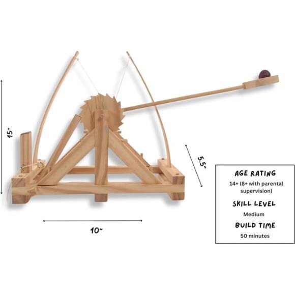 Pathfinders STEM kit Leonardo Da Vinci Catapult kit Trebuchet Engineering kit - Picture 6 of 7